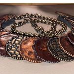 Chico's Chico Belt Mixed Metal Heavy Adjustable Discs Cooper Brass Silver Chain Photo 4