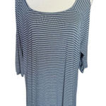 Terra & Sky Womens  Striped Cold Shoulder T Shirt Jersey Knit Dress - Sz 1X Photo 0