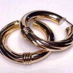 UNOAERRE 14KT DESIGNER X-LG HOOPS ~ BUTTERY RICH SOLID LUSTROUS YELLOW GOLD EARRINGS Photo 2
