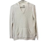 LL Bean Ivory Midweight Cotton Slub Kangaroo Pocket Hoodie Sweater Size‎ SMALL Photo 2