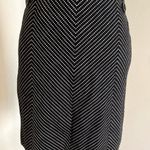 Ann Taylor Cotton Knit Short Straight Lined Skirt Button BLK/WH Side Zip SASSY Photo 0