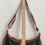 Vintage MARINO ORLANDI Italian Leather Two Tone Brown Black Shoulder Bag Photo 6