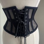ORCHARD CORSET Lace Up Mesh Corset Waist Trainer Womens Sz 26 Adjustable Back Black Photo 5