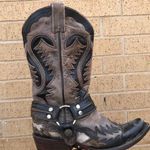 Stetson Western Harness Cowboy Boots Men 6.5 Biker Outlaw Snip Toe Handcrafted Leather Festival Rocker Brown Photo 1