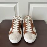 J.Crew Striped White Sherpa Road Trip Sneakers Womens Size 7.5 Photo 3