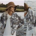 Anthropologie T.la Medium NIKA CROPPED SHIRT JACKET TIE DYE COTTON GRAY NEW NWT Photo 1