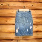 Rag and Bone Shredded Denim Jean Skirt Photo 4