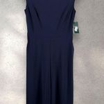 Ralph Lauren Lauren  Crop Jumpsuit Sz 2 Navy Blue Boat‎ Neck Culotte Career Party Photo 0