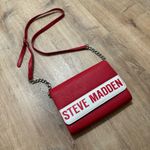 Steve Madden  | Women's Red White Faux Leather Adjustable Crossbody Bag Purse Photo 0