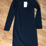 ZARA  Black Scoop Neck Long Sleeve Dress NWT Photo 0