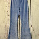 Aerie NWT Womens Groove On Blue High Rise Velour Ribbed Flare Pants Size Small Photo 1