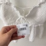 American Eagle  White Sheer Tie Chest Baby doll tank S Photo 2