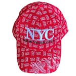 NYC New York City Red and White Adjustable Baseball Cap Photo 5