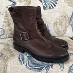 Frye Natalie Short Engineer Boots in Brown Photo 1