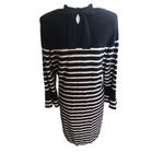 Talbots Saylor Navy Blue Ivory Cable Knit Wool Blend Sweater Dress Petite / XL B Photo 6