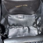 Laurent Effel Women Black Nylon And Croc Trim Mini Bag Drawstring Gold Detail N Photo 6