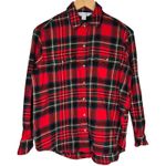 Old Navy Red Tartan Plaid Boyfriend Shirt S Button Up Long Sleeve Cotton Photo 0