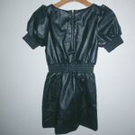 Habitual  10 XS Pleather Puff Sleeve Faux Leather Mini Dress Black Photo 12