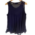 New York & Co. Navy blue lace tank top medium Photo 5