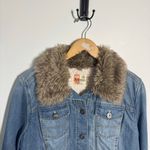 Ruff Hewn  90s Y2K Faux Fur Collar Denim Jacket Women L Blue Western Sherpa Lined Photo 8