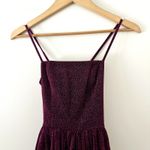 Lulus NWT  Magenta Sparkly Lace-Up Pleated Mini Dress Sz XS Photo 2