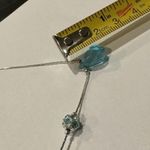 Givenchy  Silver Tone Choker Necklace - Blue Bead / Rhinestone Photo 4