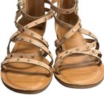 Sun + Stone Rachaell Studded Gladiator Tan Faux Leather Flat Sandals Size 8.5 Photo 3