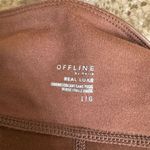 Aerie OFFLINE Chocolate Brown Faux Leather Real Luxe Leggings Large NWT Photo 2