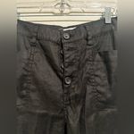 Evereve  Linen Cropped Wide Leg Black Pants Photo 2