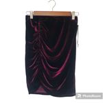 1. State  Burgundy Velvet Mini Skirt Pencil Ruched Red Purple Size XS Large‎ New Photo 1