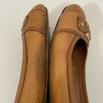 Tory Burch Leather Slip On Ballet FlatsTan w Gold Tone Metal Logo Women's Sz 9 Photo 7