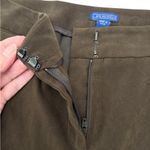 J. McLaughlin Chocolate Brown Straight Leg Flat Front High Rise Faux Suede 10 Photo 3