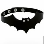 Black Punk Style Halloween Bat Little Devil Collar Faux Leather Choker‎ Necklace Photo 2