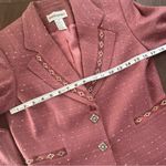 Bloomingdale's Mauve Tweed 2 Piece Skirt Set with Rhinestones sz 10P/8P Pink Photo 3