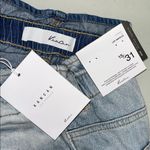 KanCan Sz 15/31 Blue Denim Distressed Paperbag High Waist Tapered Leg Mom Jeans Photo 3