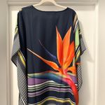 Colleen Lopez Blue Tunic Poncho with Orange and Purple Accents Size Large Photo 6