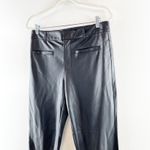 Maeve Anthropologie High Rise Straight Leg Faux Leather Pants Black 10 Tall Photo 7