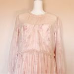 Ivy City Co Pink /Blush Floral Tulle Long Sleeves Ruffle Maxi Dress. Size 1X Photo 2