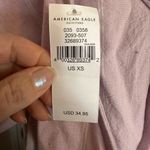 American Eagle NWT  Women XS Lavender Stripe Linen Blend Oversized Tie Back Top Photo 3