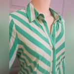 striped maxi shirt dress in green Size XS Photo 15
