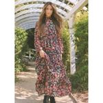 Lost + Wander  Love Story Black Multicolor Paisley Floral Long Sleeve Midi Dress Photo 2