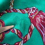 Victoria's Secret Vintage  Silk Robe Small Green Tassel Chain Print 90s Loungewear Photo 7