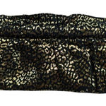 EXPRESS Black & Gold Cheetah Print Y2K 80's Ruffle Zipper Top Clutch Bag Photo 0
