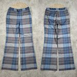 STAUD  Women’s Pirouette Pants Kick Flare Contemporary French Blue Mega Plaid S Photo 2