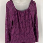 Mason & Belle Womens Floral Long Sleeve Blouse - Size S Purple top lined career Photo 8
