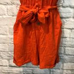 Urban Outfitters  Size Medium Orange Linen Blend Sleeveless Belted Romper Photo 5