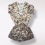 Show Me Your Mumu Show Me Your Mumu Blush Pink Cheetah Print Walker Romper Size S Satin Boho NWOT Photo 2