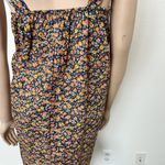 [Vintage] 70s Deadstock Floral Print Ruffle Hem Midi Shift Dress Size Medium M Blue Photo 8