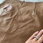 Olivaceous Faux Leather Mini Skirt – Camel Tan Utility Pockets, Size Small Photo 9