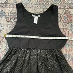 Alice + Olivia  Black Sequin Checkered Sleeveless Party Dress Size Small Babydoll Photo 10